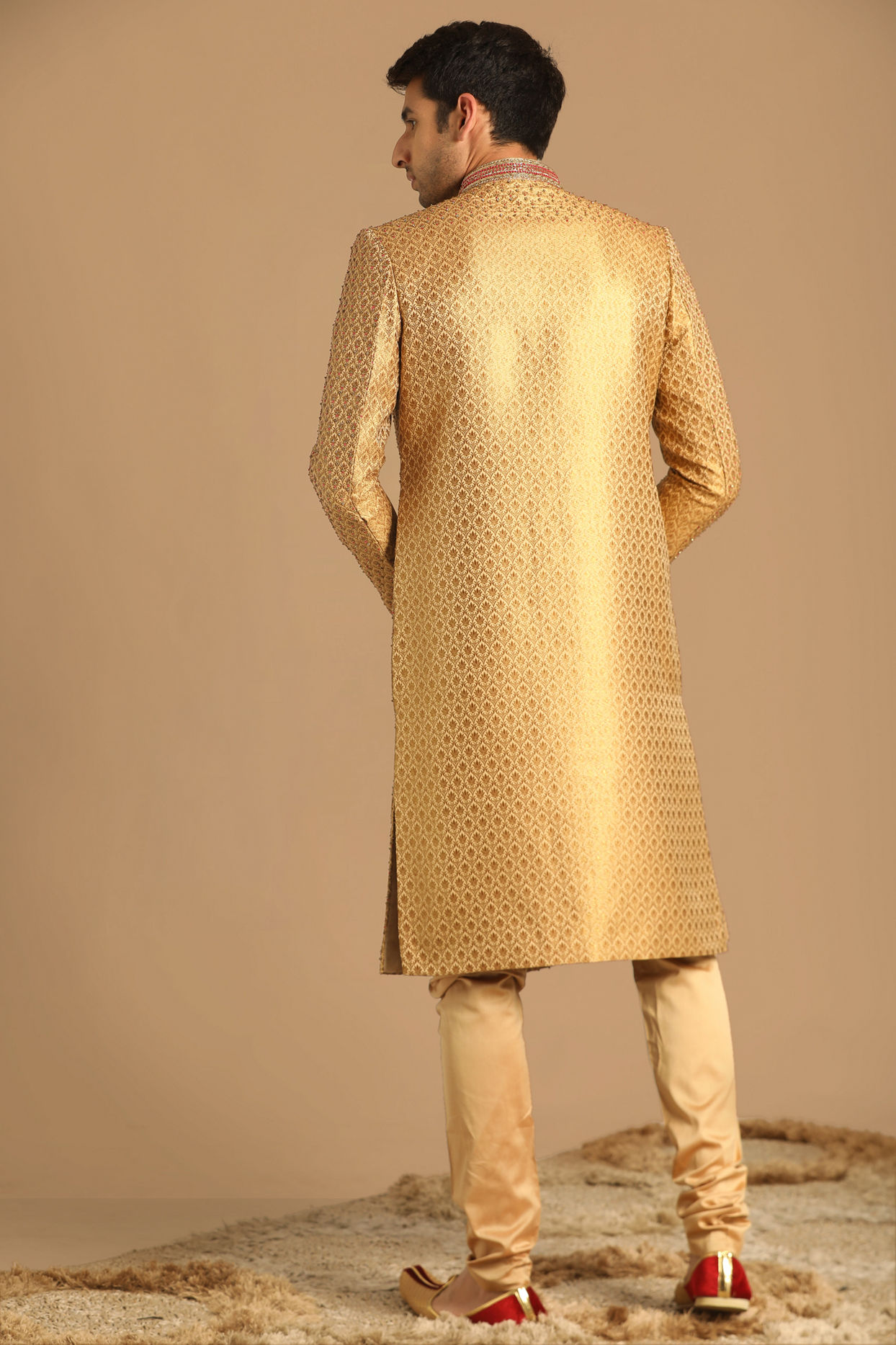 alt message - Manyavar Men Classy Fawn Sherwani image number 2